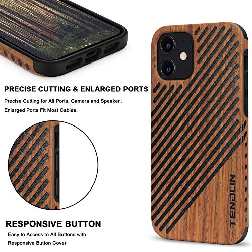 TENDLIN Funda iPhone 12 Mini Madera y Cuero HĆbrido Carcasa Compatible con iPhone 12 Mini (SĆ”ndalo Rojo) TENDLIN Funda iPhone 12 Mini Madera y Cuero HĆbrido Carcasa Compatible con iPhone 12 Mini (SĆ”ndalo Rojo)