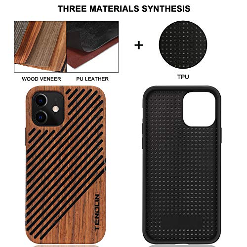 TENDLIN Funda iPhone 12 Mini Madera y Cuero HĆbrido Carcasa Compatible con iPhone 12 Mini (SĆ”ndalo Rojo) TENDLIN Funda iPhone 12 Mini Madera y Cuero HĆbrido Carcasa Compatible con iPhone 12 Mini (SĆ”ndalo Rojo)