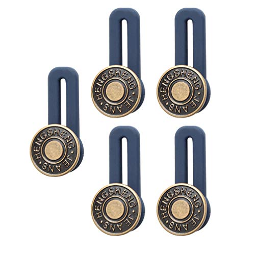TENDYCOCO 5 Piezas de Metal Retráctil Jeans Botones Hebillas Reemplazo Elástico DIY Pantalones Extensor de Cintura para Hombres Mujeres TENDYCOCO 5 Piezas de Metal Retráctil Jeans Botones Hebillas Reemplazo Elástico DIY Pantalones Extensor de Cintura para Hombres Mujeres
