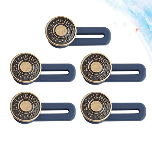 TENDYCOCO 5 Piezas de Metal Retráctil Jeans Botones Hebillas Reemplazo Elástico DIY Pantalones Extensor de Cintura para Hombres Mujeres TENDYCOCO 5 Piezas de Metal Retráctil Jeans Botones Hebillas Reemplazo Elástico DIY Pantalones Extensor de Cintura para Hombres Mujeres