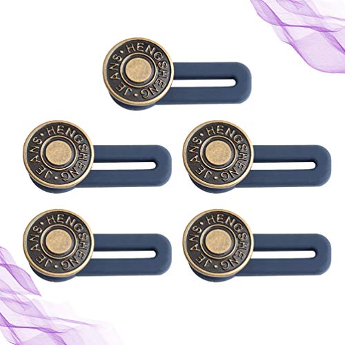 TENDYCOCO 5 Piezas de Metal Retráctil Jeans Botones Hebillas Reemplazo Elástico DIY Pantalones Extensor de Cintura para Hombres Mujeres TENDYCOCO 5 Piezas de Metal Retráctil Jeans Botones Hebillas Reemplazo Elástico DIY Pantalones Extensor de Cintura para Hombres Mujeres