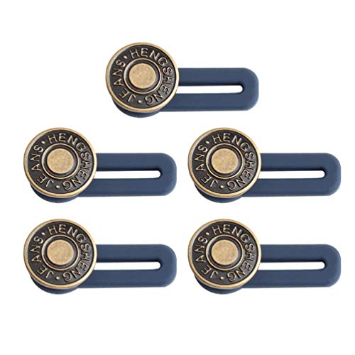 TENDYCOCO 5 Piezas de Metal Retráctil Jeans Botones Hebillas Reemplazo Elástico DIY Pantalones Extensor de Cintura para Hombres Mujeres TENDYCOCO 5 Piezas de Metal Retráctil Jeans Botones Hebillas Reemplazo Elástico DIY Pantalones Extensor de Cintura para Hombres Mujeres