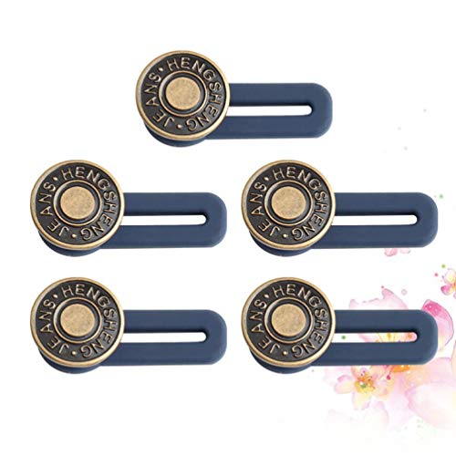 TENDYCOCO 5 Piezas de Metal Retráctil Jeans Botones Hebillas Reemplazo Elástico DIY Pantalones Extensor de Cintura para Hombres Mujeres TENDYCOCO 5 Piezas de Metal Retráctil Jeans Botones Hebillas Reemplazo Elástico DIY Pantalones Extensor de Cintura para Hombres Mujeres