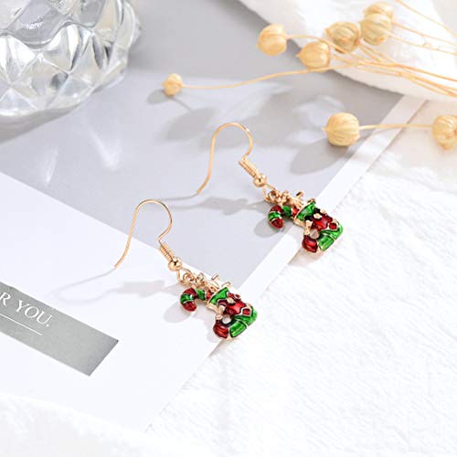 TENDYCOCO 6 Pares de aretes de Gancho de Navidad Set Guantes Medias Pendientes Colgantes joyería de Oreja Festiva para Mujeres de Fiesta