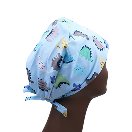 TENDYCOCO Lindo Gorro de Belleza con Estampado de Dinosaurio para Hombres, Mujeres, Mantenga el Cabello Limpio, la Gorra de Trabajo Hace Que Las Personas se vean Modernas y amables - Azul