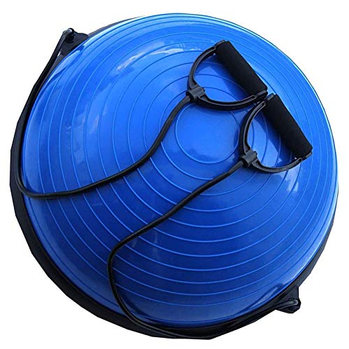 Teng Peng Pelota de entrenamiento de equilibrio para yoga, pelota de ejercicio con expansor y bomba para entrenamiento de fuerza, entrenamiento de equilibrio (color: azul, tamaño: 60 cm)