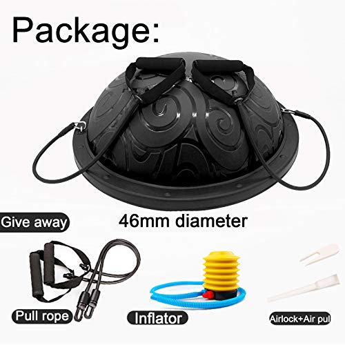 Teng Peng Pelota de equilibrio para yoga, pilates, a prueba de explosiones, media bola gruesa, para entrenamiento, gimnasio, deporte, fuerza (color: negro, tamaño: 46 cm) Teng Peng Pelota de equilibrio para yoga, pilates, a prueba de explosiones, media bola gruesa, para entrenamiento, gimnasio, deporte, fuerza (color: negro, tamaño: 46 cm)