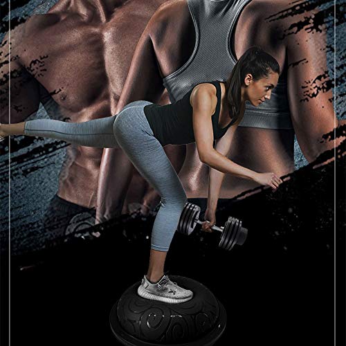 Teng Peng Pelota de equilibrio para yoga, pilates, a prueba de explosiones, media bola gruesa, para entrenamiento, gimnasio, deporte, fuerza (color: negro, tamaño: 46 cm)