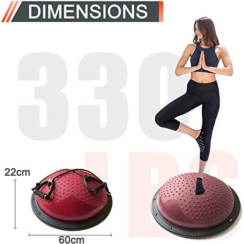 Teng Peng Pelota de equilibrio para yoga, pilates, con 2 cuerdas de ajuste que se puede utilizar en ambos lados con bomba (color: fucsia, tamaño: 60 cm) Teng Peng Pelota de equilibrio para yoga, pilates, con 2 cuerdas de ajuste que se puede utilizar en ambos lados con bomba (color: fucsia, tamaño: 60 cm)