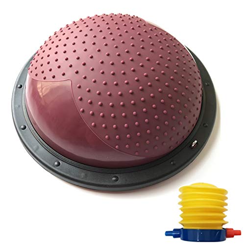 Teng Peng Pelota de equilibrio para yoga, pilates, con 2 cuerdas de ajuste que se puede utilizar en ambos lados con bomba (color: fucsia, tamaño: 60 cm)