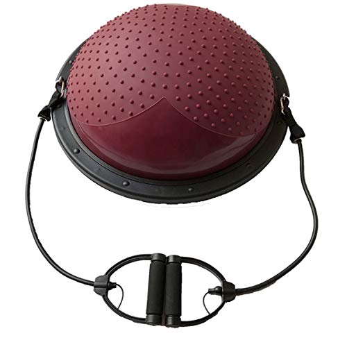 Teng Peng Pelota de equilibrio para yoga, pilates, con 2 cuerdas de ajuste que se puede utilizar en ambos lados con bomba (color: fucsia, tamaño: 60 cm)