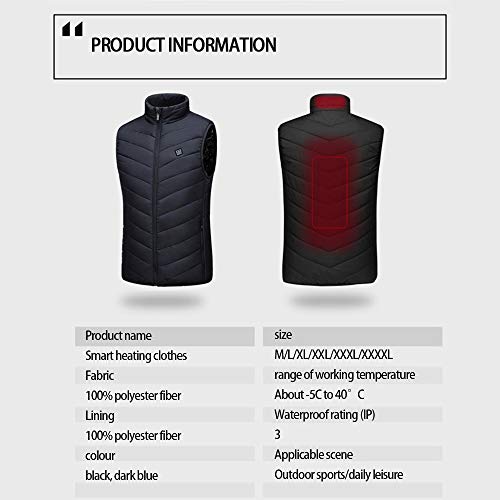 TENGXI Chaleco Calefactor, Eléctrico Chaleco Calefactor Lavable Hombres y Mujeres Temperatura Ajustable USB Chaleco Cálido de Invierno Calentamiento De Cuello para Camping Senderismo Esquí(S Negro) TENGXI Chaleco Calefactor, Eléctrico Chaleco Calefactor Lavable Hombres y Mujeres Temperatura Ajustable USB Chaleco Cálido de Invierno Calentamiento De Cuello para Camping Senderismo Esquí(S Negro)