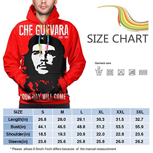 Tengyuntong MaYouCong Sudaderas con Capucha, Che Guevara Our Day Will Come Sudaderas con Capucha Impresas en 3D para Hombre Sudaderas con Capucha Casuales