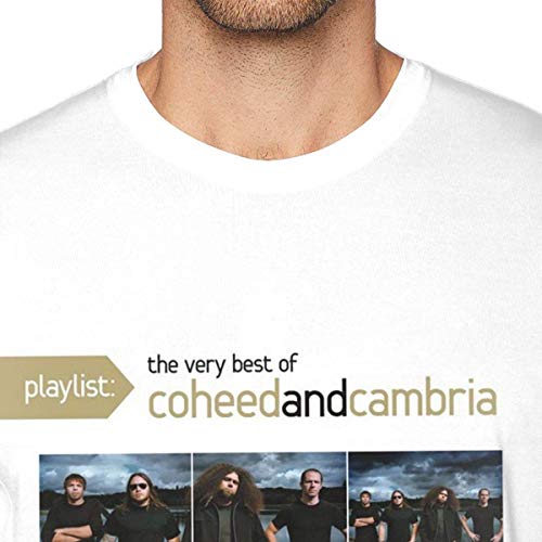 Tengyuntong UiikIIDl Camisetas y Tops Hombre Polos y Camisas Singleman Playlist The Very Best of Coheed and Cambria Cotton Graphic Short Sleeve T-Shirt White