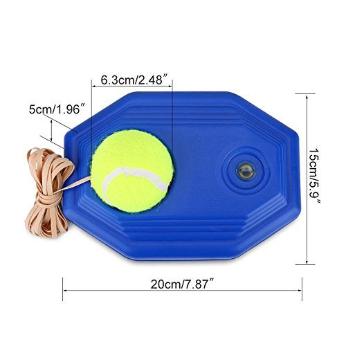 Tenis de Entrenamiento Pelota y Cuerda de Goma de Alta Elasticidad con Base Accesorio de Entrenamiento de Tenis