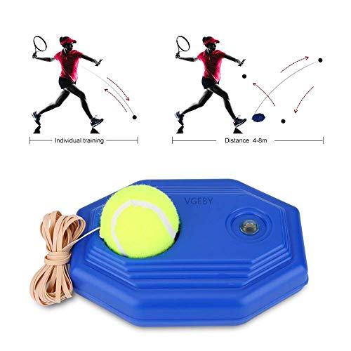 Tenis de Entrenamiento Pelota y Cuerda de Goma de Alta Elasticidad con Base Accesorio de Entrenamiento de Tenis