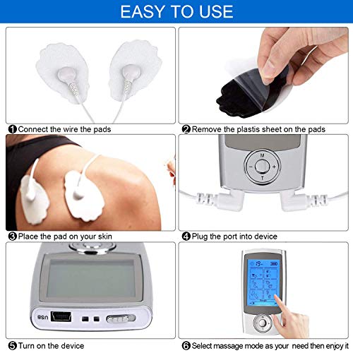 tens electroestimulador muscular electrodos estimulador muscular electroestimulador tens con 16 Modos 8 pads