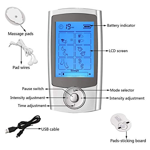 tens electroestimulador muscular electrodos estimulador muscular electroestimulador tens con 16 Modos 8 pads