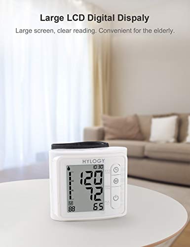 Tensiómetro de muñeca,HYLOGY Monitor de Presión Digital de presión arterial y pulso totalmente automática con 2 * 90 memorias, alta precisión, pantalla LCD, portátil para uso doméstico Tensiómetro de muñeca,HYLOGY Monitor de Presión Digital de presión arterial y pulso totalmente automática con 2 * 90 memorias, alta precisión, pantalla LCD, portátil para uso doméstico