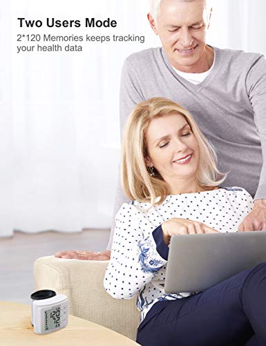 Tensiómetro de muñeca,HYLOGY Monitor de Presión Digital de presión arterial y pulso totalmente automática con 2 * 90 memorias, alta precisión, pantalla LCD, portátil para uso doméstico Tensiómetro de muñeca,HYLOGY Monitor de Presión Digital de presión arterial y pulso totalmente automática con 2 * 90 memorias, alta precisión, pantalla LCD, portátil para uso doméstico