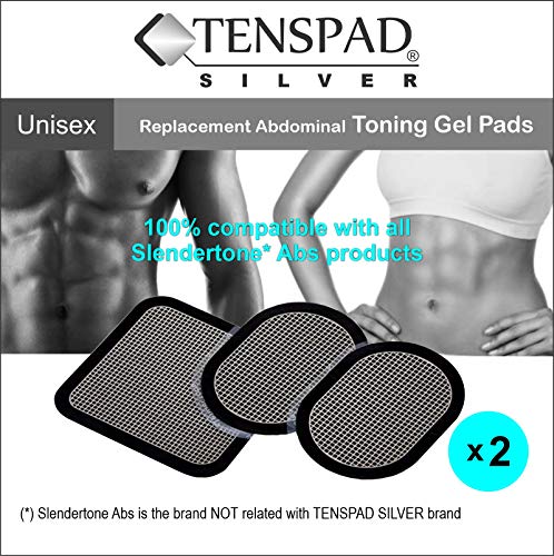 TENSPAD SILVER 2 Sets de Almohadillas para Cinturones Slendertone por Precio de 1