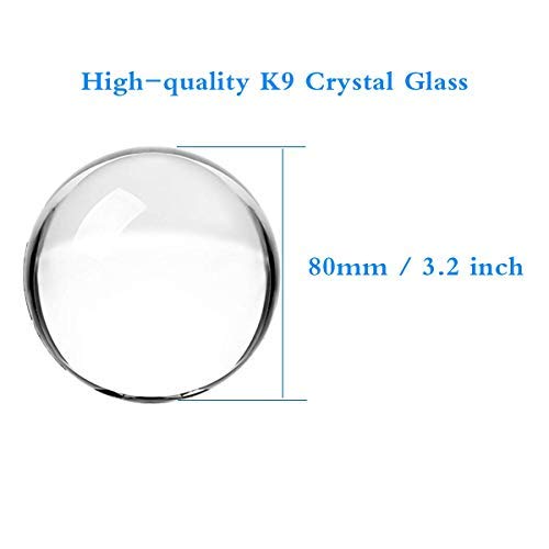 Tensphy K9 Bola de Cristal con Soporte Pulgadas Claro Decoración de Arte K9 Cristal Apuntalar para Fotografía Decoración
