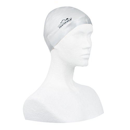 Tentable - Gorro de baño 100% silicona para adulto, niño, plata