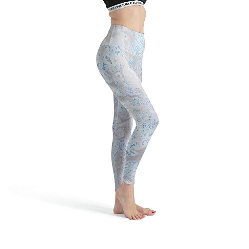 Tentenentent Leggings deportivos para mujer, textura de mármol, no transparentes, push-up, para yoga, estilo moderno, entrenamiento activo, moldeador, color blanco, 6 m