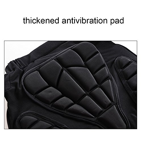 Tentock Adultos Pantalones Cortos de Compresión con Protectores Acolchados 3D, para Esquí Patinaje, Tamaño Completo(M)