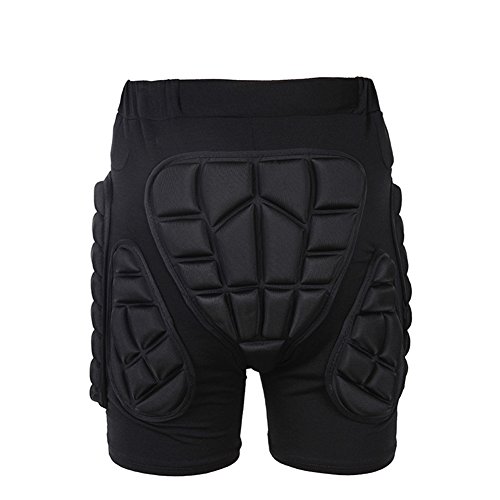 Tentock Adultos Pantalones Cortos de Compresión con Protectores Acolchados 3D, para Esquí Patinaje, Tamaño Completo(M) Tentock Adultos Pantalones Cortos de Compresión con Protectores Acolchados 3D, para Esquí Patinaje, Tamaño Completo(M)