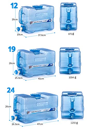 Tentock Tanque de Almacenamiento de Agua del Multifuncional al Aire Libre Contenedor de Agua Portátil BPA Gratis, 12L/19L/24L(12L) Tentock Tanque de Almacenamiento de Agua del Multifuncional al Aire Libre Contenedor de Agua Portátil BPA Gratis, 12L/19L/24L(12L)