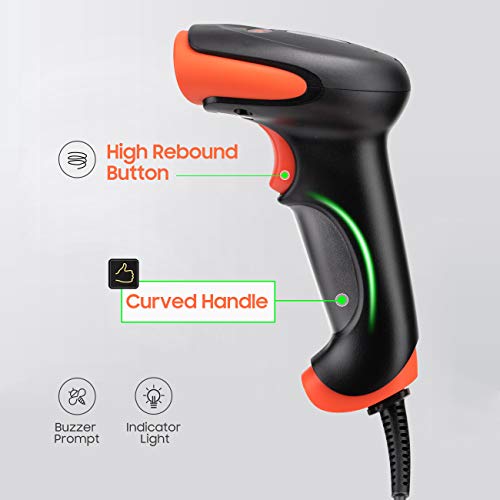 Tera Escáner de Código de Barras con Cable USB 2.0 1D 2D QR Lector de Códigos de Barras Fijo para Farmacia Supermercado Escaneo Manos Libres Tera Escáner de Código de Barras con Cable USB 2.0 1D 2D QR Lector de Códigos de Barras Fijo para Farmacia Supermercado Escaneo Manos Libres