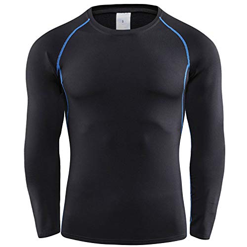 Térmica Interior Ropa Hombre Térmicos Conjuntos Térmica Manga Larga Pantalones Largos Deportes Térmicas Invierno para Running Moto Ciclismo Fitness Negro S