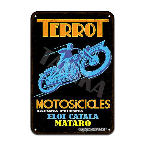 Terrot Motosicicles Agencia Exlusiva Eloi Catala Mataro, diseño retro de metal, 20 x 30 cm, decoración para el hogar, cocina, baño, granja, jardín, garaje, citas inspiradoras, decoración de pared