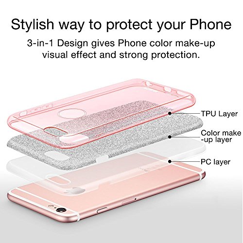 Teryei Funda iPhone 6 Plus / 6S Plus, TPU+PC Case Anti-Golpes protección Rasguño y Resistente [Ultra Slim ] Full Anti-Estático Choque Bumper pour 6 Plus / 6S Plus - Polvo de flash (Niña)