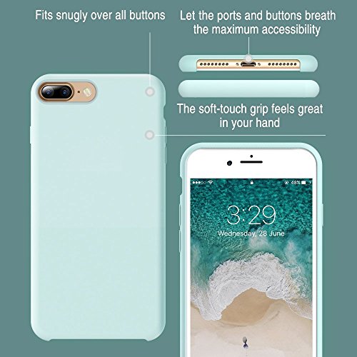 Teryei Funda iPhone 7/7 Plus, Silicona Suave Case Full protección Anti-Golpes Rasguño y Resistente [Ultra Slim ] Anti-Estático Choque Bumper pour iPhone 7/7 Plus (Verde, iPhone 7)
