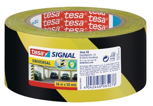 Tesa 58133-00000-00 - Cinta de señalización temporal PP adhesiva, amarillo y negro