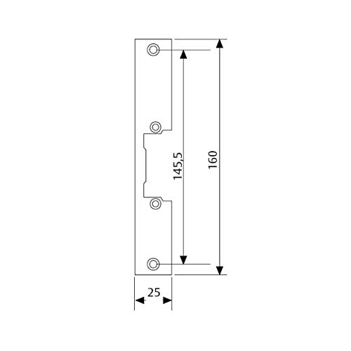 Tesa Assa Abloy CERAUTCIN Cerradero Eléctrico de Embutir, Acero Inoxidable, Frente C