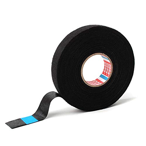 tesa Pet Cinta Adhesiva de Tela no Tejida (38 mm x 25 m), Color: Negro, para mazos de Cables domésticos o automotrices