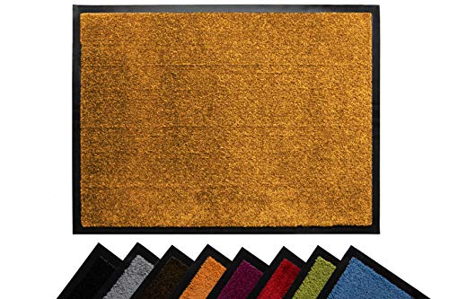 Tesar - Felpudo Norton resistente Entrada a casa | Alfombra Exterior para Puerta entrada casa, Impermeable, Lavable, acolchado, antideslizante, Pasillo, Cocina, Dormitorio (Naranja, 40 x 60 cm)