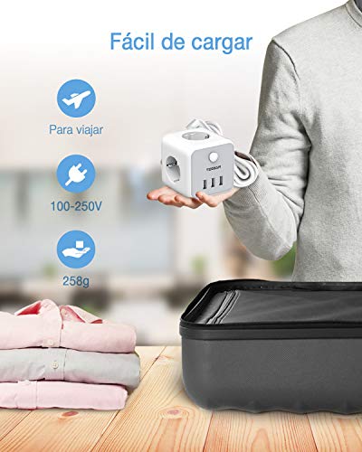 TESSAN Enchufe USB, 6 en 1 Powercube Ladron Enchufes Triple con 3 puertos USB(3A),Cubo Enchufe Multiple Pared con Interruptor, Cargador USB Compatible con iPhone, iPad, Ladron USB para Hogar Oficina TESSAN Enchufe USB, 6 en 1 Powercube Ladron Enchufes Triple con 3 puertos USB(3A),Cubo Enchufe Multiple Pared con Interruptor, Cargador USB Compatible con iPhone, iPad, Ladron USB para Hogar Oficina