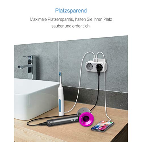 TESSAN Enchufe USB Pared, 4 en 1 Cargador USB con Doble USB (2.4A) y 2 Tomas de CA, Ladron Enchufe Multiple Compatible con iPhone, iPad, Samsung, Enchufe Pared Doble para el Hogar, Oficina TESSAN Enchufe USB Pared, 4 en 1 Cargador USB con Doble USB (2.4A) y 2 Tomas de CA, Ladron Enchufe Multiple Compatible con iPhone, iPad, Samsung, Enchufe Pared Doble para el Hogar, Oficina