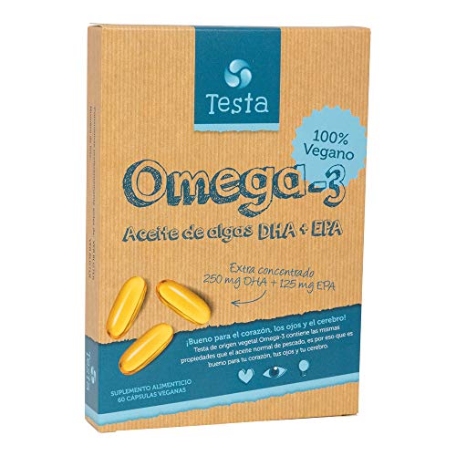 Testa Omega-3 Aceite de Algas cápsulas de 450mg Omega-3 Vegano DHA + EPA - (60 cápsulas) Testa Omega-3 Aceite de Algas cápsulas de 450mg Omega-3 Vegano DHA + EPA - (60 cápsulas)