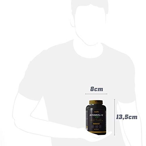 Testosterona Natural Suplemento Potenciador para Hombre | Evobolic de HSN | Testo Booster: Ácido Aspártico + ZMA + Fenogreco + Ginseng + Avena Sativa | Vegano | 240 Cápsulas Vegetales