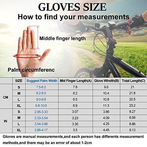 TEUEN Guantes Ciclismo Dedos Largos Guantes MTB con Pantalla Táctil Guantes Bicicleta Montaña para Hombre Mujer Guantes De Ciclismo con Acolchadas De Gel (Azul, L-Grande)