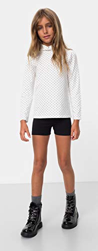 TEX - Camiseta de Algodón para Niña, Manga Larga, Cuello Alto, Blanco Roto, 2 a 3 años TEX - Camiseta de Algodón para Niña, Manga Larga, Cuello Alto, Blanco Roto, 2 a 3 años