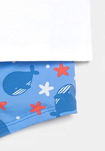 TEX - Conjunto Camiseta y Bóxer de Baño Unisex, Blanco Neutro, 36 Meses TEX - Conjunto Camiseta y Bóxer de Baño Unisex, Blanco Neutro, 36 Meses