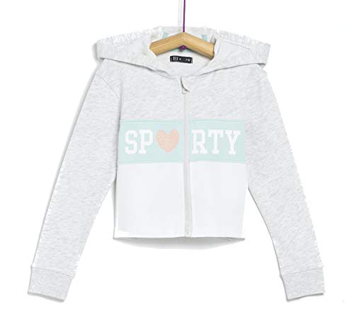 TEX - Sudadera de Deporte para NiƱa, Plateado Claro, 13-14 aƱos TEX - Sudadera de Deporte para NiƱa, Plateado Claro, 13-14 aƱos