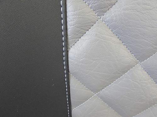 Texmar Designet - Fundas de asiento para Mercedes Spring Craft 2006 – 2018 RHD de piel ecológica y negro y gris (1 individual 1 doble)