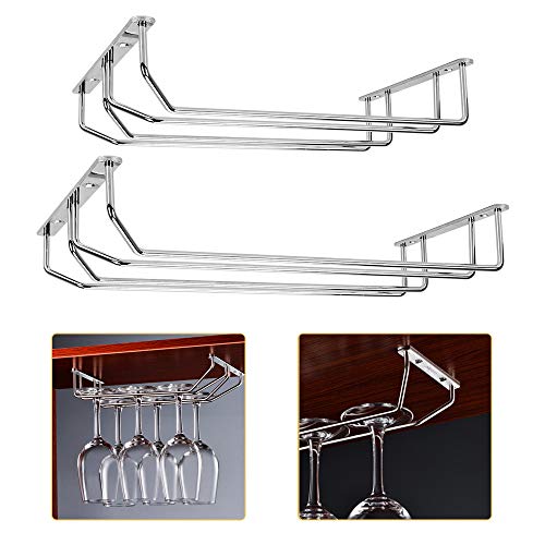 T&F - Soporte para copas de vino (34 cm, para debajo del gabinete, soporte para copas de vino, sistema de secado de aire, soporte independiente para exhibir copas de vino T&F - Soporte para copas de vino (34 cm, para debajo del gabinete, soporte para copas de vino, sistema de secado de aire, soporte independiente para exhibir copas de vino